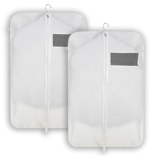 Image of Cotton Suit & Coat Cover for Men with Zipper - Dustproof, Breathable Garment Bag for Suit, Blazer & Jacket Storage - Wardrobe Organizer, Foldable, Durable Fabric (2)