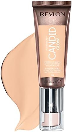 Revlon PhotoReady Candid Glow Moisture Glow Anti-Pollution Foundation with Vitamin E and Prickly Pear Oil, Anti-Blue Light Ingredients, without Parabens, Pthalates, and Fragrances, Porcelain, 0.75 oz