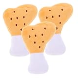 HANABASS 3stücke Teiliges Plüschspielzeug Für Hunde Kauspielzeug Form Eines Hühnchenbeins Für Kleine Und Mittelgroße Hunde Mit Quietscher Und Leicht Zu Reinigender Oberfläche