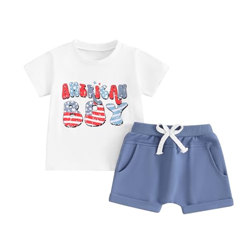 Image of BemeyourBBs Toddler Baby Boy Summer Clothes Funny Letter T Shirt Elastic Waist Pockets Shorts Set 2 Piece Outfit