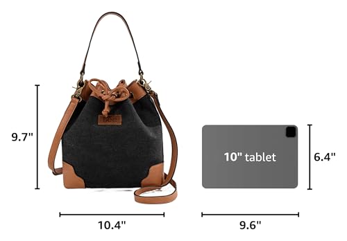 Image of Montana West X Lee Bucket Bag for Women Drawstring Hobo Crossbody Bag with Detachable Straps
