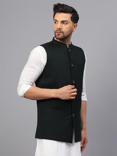 Image of LATEST CHIKAN Men's Traditional Tweed Cotton Checkred Premium Nehru Jacket /Waistcoat