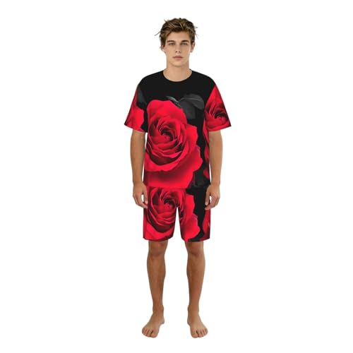 Pyjama pour hommes imprimé floral anti transpirant avec poches pour nuits chaudes