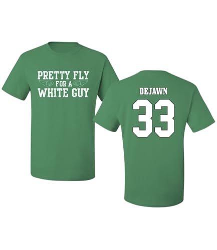 33 DeJawn Pretty Fly for a White Guy Funny Philly PA Football Jawn Pennsylvania Slang 2X Champions Phila Foot Ball Fan Celebration 2025 Front and Back Mens T-Shirt Kelly Medium