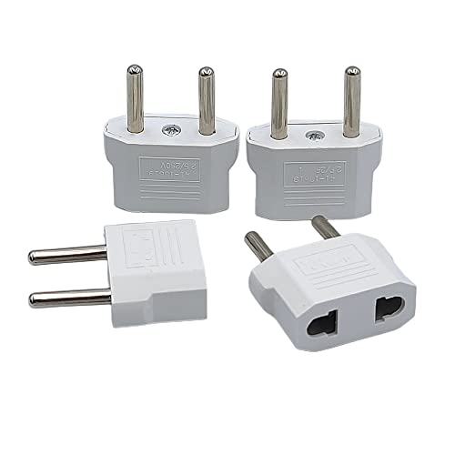 European Travel Plug, American USA to European Plug Adapters, German French Iceland Spain Greece Norway adapters for Europe, Perfect for Travelling(4-Pack White) - Image 4