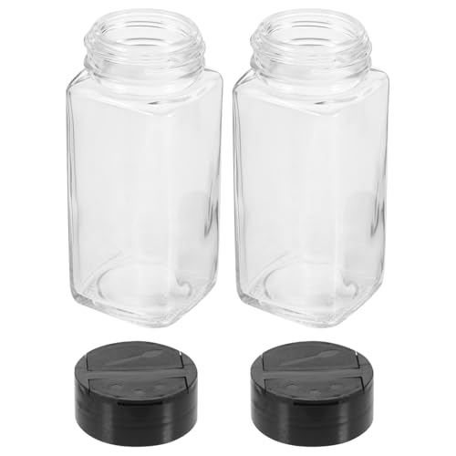 IWOWHERO Set 2 Pezzi Saliera e Pepiera in Vetro Trasparente 120 Ml Coperchio PP e Farfalla Shaker per Condimenti Domestici Contenitori per Spezie per Cucina e Ristorante