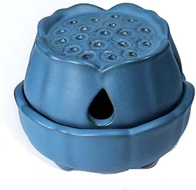1Sourcetek Blue Incense Burner - Handmade Incense Burner Bowl With Lid For Stick/Cone/Coil (Blue)