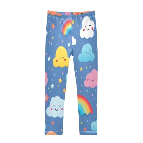 Toddler Girls Leggings Printed Yoga Pants Leggings Rainbow Cartoon Cloud for Kids
