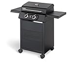 Enders eCrave 2 Barbecue elettrico - Griglia in ghisa, carrello per BBQ con spazio di stivaggio - 2 potenti elementi riscaldanti con stabile coperchio e termometro integrato - Simple Clean 97116