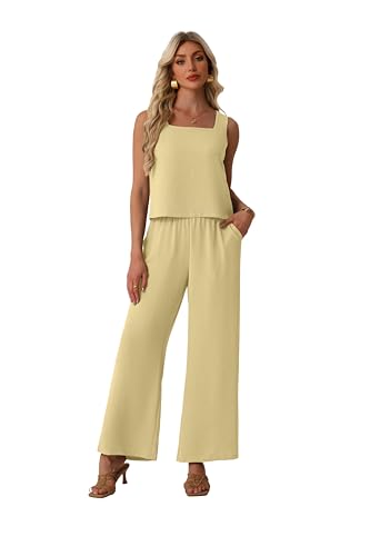 Lepunuo Two Piece Sets for Women Dressy Wide Leg Pants Lounge Sets - image 4