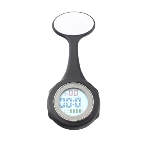 Reloj de enfermera digital para entorno médico con enganche de silicona negra