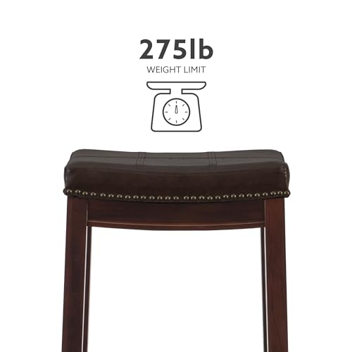 Linon 55816BRNPU-01-KD-U Home Décor Kingston Backless Barstool thumb #3