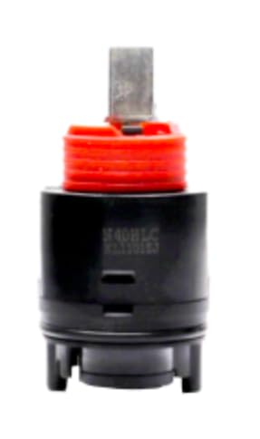 T & T Hardware 40mm Replacement Shower Cartridge â€“ Compatible with N40HLC Type F for Tuscany Valves, Square Broach, 77mm Height, Black/Red