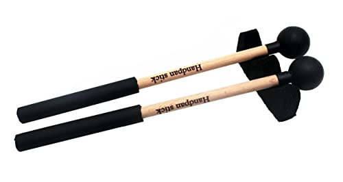 image for TUOREN 1 Pair Tongue Drum Mallets with Bracket Handpan Drum Sticks Rub