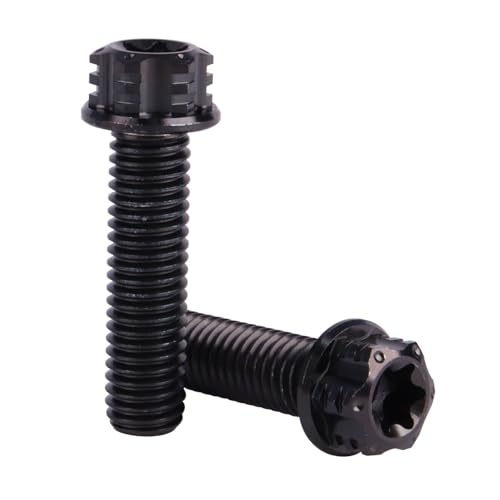 Image of 4Pcs Titanium Bolt Flange Torx Head M8 M10 x 20 25 30mm Screw Bolt for Motorcycle Car Modifications (Black, M8x30mm)