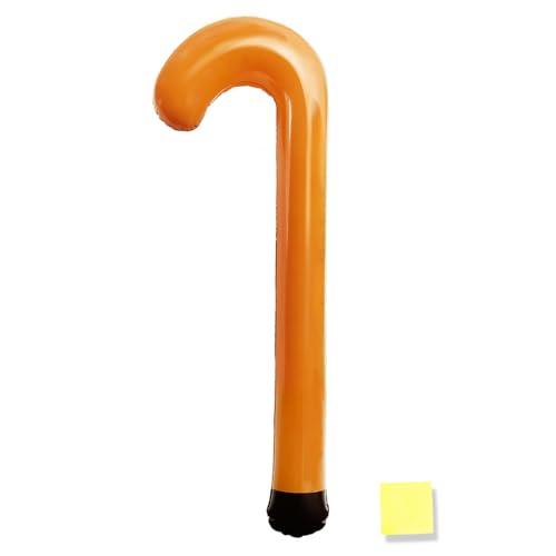 35Inch Inflatable Cane Prop,Kids 100th Day of School Old Age Costume Accessories Retirement Party Decor Gag Gift with Repair Stickers
