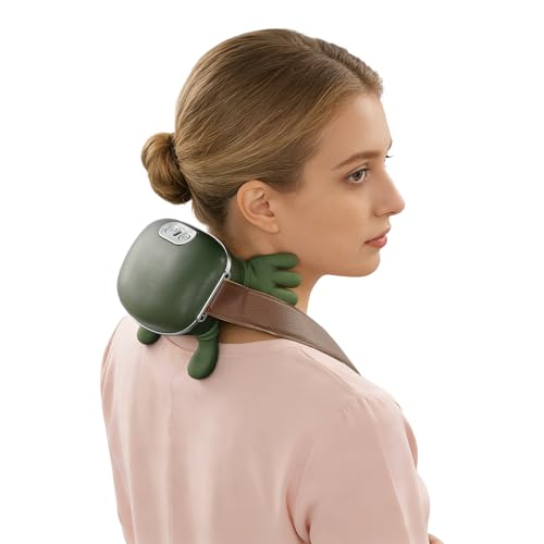 Image of Neck and Shoulder Massager, 4D Hand-Mimic Massage Heated Massager, Neck Massager with Fingers for Comfort, Relax Muscle Tension (Green)