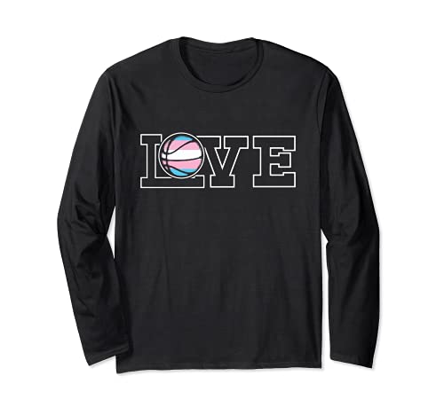 Love Basketball LGBT-Q Trans-gender Pride Sport Fan Ally Long Sleeve T-Shirt, Black
