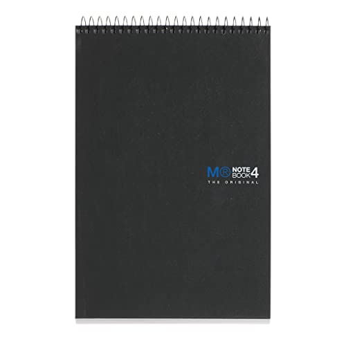 Miquelrius - Libreta espiral superior A5, Cuaderno cuadriculado 5 mm, 120 hojas microperforadas en 4 colores, Bloc de notas con tapa dura de cartón rígido, Notebook The Original Reporter