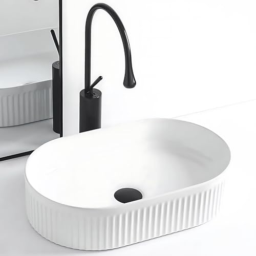 Rea Vasque à poser Vanda Lavabo de salle de bain 310 x 490 x 130 mm en céramique (Blanc)