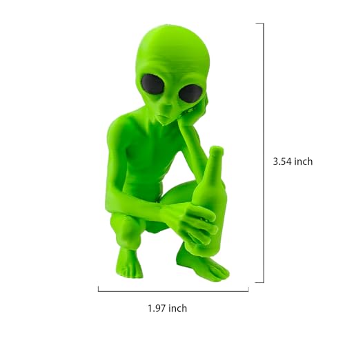 Set de 2 Estatuas Alienígenas 3D Impresas Verde y Blanco miniatura 2