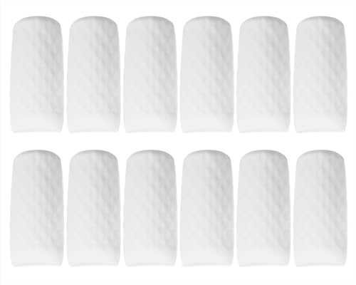 Mini Skater 12pcs Silicone Travel Bottle Cover Reusable Elastic Sleeve Fit Standard Toiletry Container Stretching Bottle Lid Cap for Luggage Bag Suitcase Prevent Leakage Solution (White)