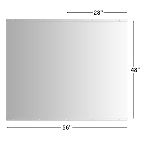 Image of Ruomeng Home Gym Mirror, 48''x28''x2PCS Full Length, Large Frameless Body Mirror Tempered Glass for Gym, Workout, Yoga, Garage, Dance Studio