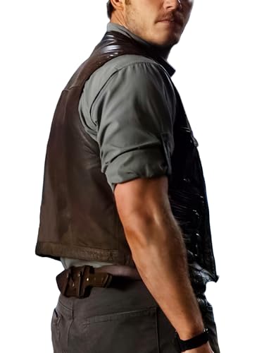 Men's World Outdoor Kingdom Leather Vest - Chris Vintage Pratt Brown Leather Vest3