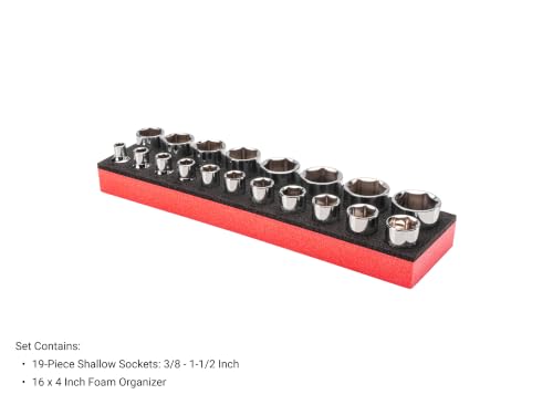 Image of TEKTON 1 /2 Inch Drive 6-Point Socket Set, 19-Piece | SHD92800