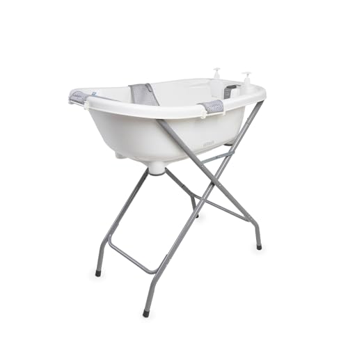 Banheira Fontana Duo com Suporte branco e cinza Infanti