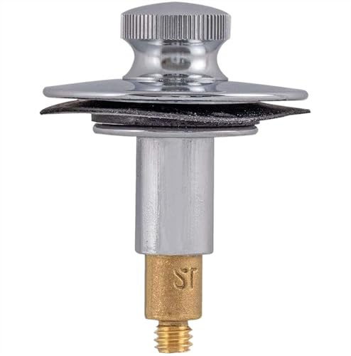 Image of EZ-FLO Bathtub Drain Stopper, Lift and Turn Tub Drain Replacement with Rubber Seal, 3 /8 Inch Brass Stem, Chrome Plated, 35255