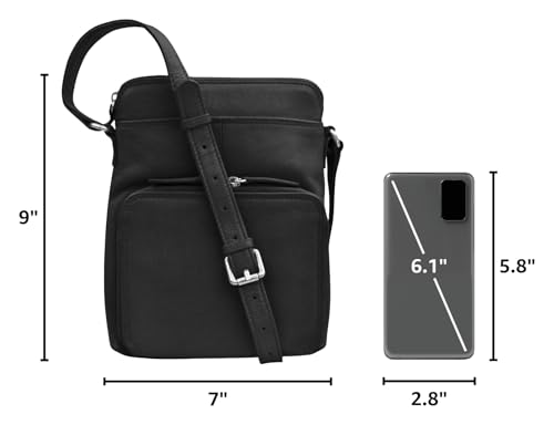 Image of ili New York Genuine Leather Crossbody Bags for Women - Premium RFID Blocking Shoulder Bag Organizer with Adjustable Strap
