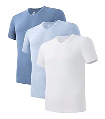V-neck - Light Blue/Heather Moonlight Blue/White