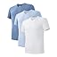 V-neck - Light Blue/Heather Moonlight Blue/White