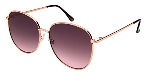Edge I-Wear Round Style Sunglasses Women Oval Sunglass Flat Mirror Lens 3197-FLOCR-3(RG.gypk)