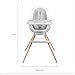 Munchkin® 360° Cloud™ Baby and Toddler High Chair with Clear Seat and 360° Swivel, White and Grey with Wooden Legs