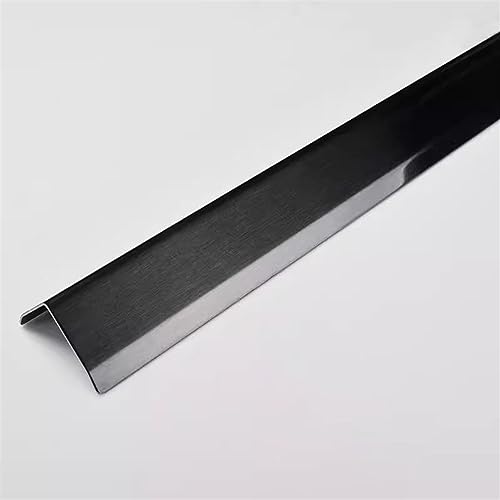 Stainless Steel Wall Corner Guards With Strong Adhesive, Black Gold Silver L Molding Shield Strips for Home Cabinet Baseboard Protection and Wallpaper Tears, 35 39 43 47 51 55 59 63 Inches Long ( Colo