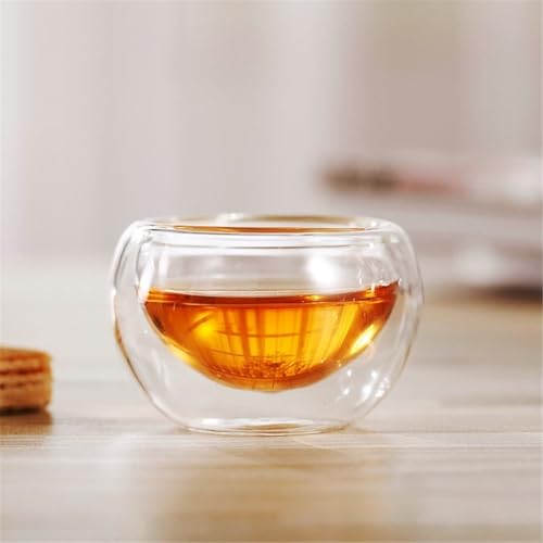 Tazas de té de vidrio borosilicato soplado a mano juego de 6 vasos doble pared gourmet 5