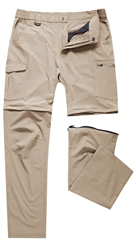 Image of Men's Hiking Pants Convertible Zip Off Lightweight Waterproof Quick Dry Outdoor Fishing Travel Safari Camping