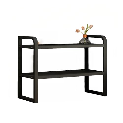 【ChopEase】高さ調整 卓上棚 デスク上収納ラック 卓上本棚 一段/二段 アレンジ自由 デスクシェルフ デスク上ック 簡単組立 スペース活用 おしゃれ 上置 棚机上 デスクトップ本棚ラックテーブルホームストレージ学生 (ブラック,30*20)