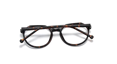 Armação Óculos Feminino Masculino Redondo Retro Com Lentes Sem Grau Jc-2039 (Marrom-Tartaruga)