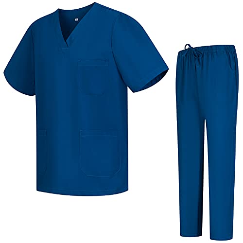 MISEMIYA - Unisex-Schrubb-Set - Medizinische Uniform mit Oberteil und Hose ref.6801-6802 - Large, Marineblau 68