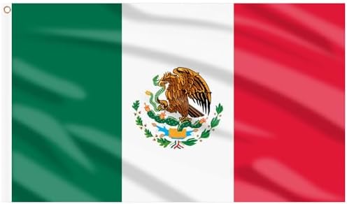 AhfuLife Mexico Flag 3x5 Ft 4 PCS, Large Mexican Flags for Outside - Double Sided with Brass Eyelets for World Cup Party Decorations Bar Garden Street Decoration Indoor Outdoor