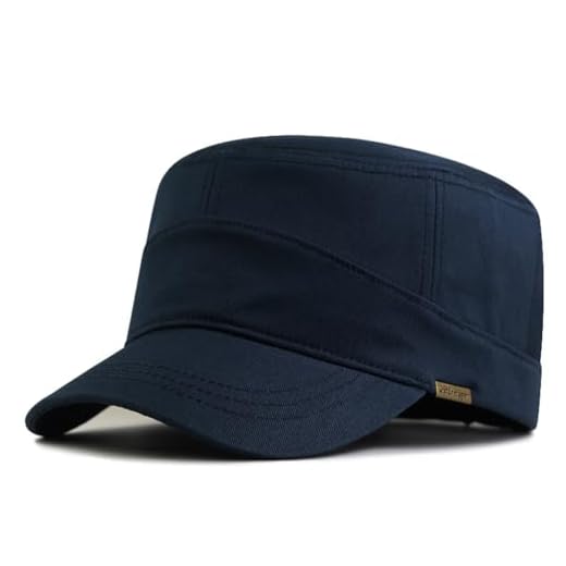 Army XXL Hat Military Cap Plus Size Hats for Men Short Bill Hat Cadet Cap Dark Blue