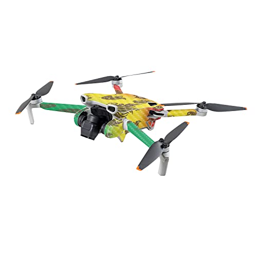 Image of MightySkins Carbon Fiber Skin Compatible with DJI Mini 3 - Rasta Lion | Protective, Durable Textured Carbon Fiber Finish | Easy to Apply | Made in The USA