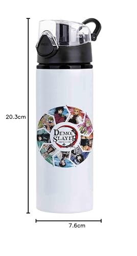 Image of Demon Slayer Printed Sipper Water Bottle Aluminium Sublimation Bottle with Leak-Proof Cap Lightweight & Durable Stylish Bottle for School Gym Travel & Sports Use (DS-4-750 ml)