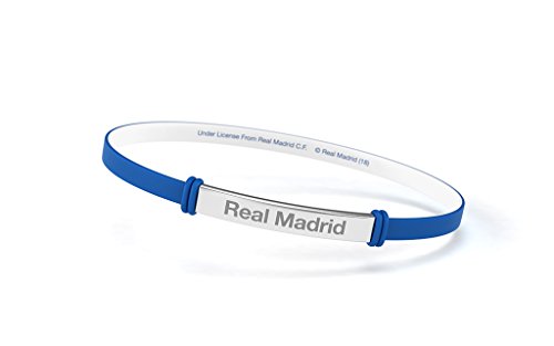 Pulsera Real Madrid Club de Fútbol Fashion Azul Junior para Mujer y Niño. Pulsera de silicona y acero inoxidable. Producto Oficial.