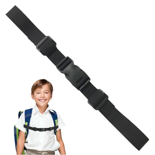 Cinghia toracica per zaino, cinghia pettorale regolabile, cinghia di ricambio versatile per zaino, imbracatura pettorale per una vestibilità sicura e un trasporto confortevole., Nero , Refer to