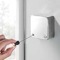 Retractable Washing Line, Adjustable Clothes Drying Rope String, Wall Mounted Telescopic Clothesline, Extendable 4.2 m Clothes Line for Indoor Balcony Bathroom Laundry