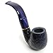 Savinelli Pipes Alligator Collection 614 Oom Paul - Colorful Hand Stained Italian Wood Briar Pipe, Handmade in Italy, 6mm (Blue)